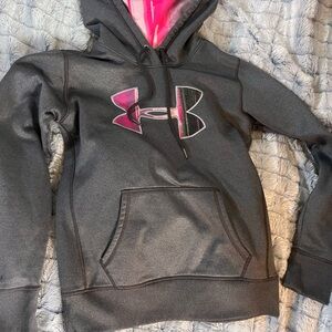 Under Armour Charcoal and Pink Hoodie